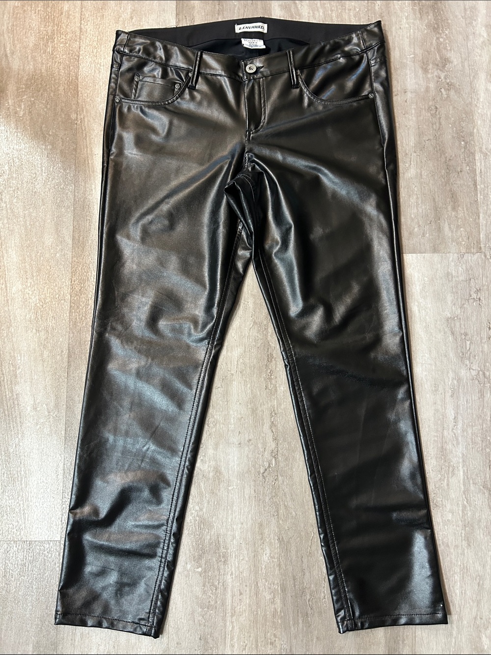 Z. Cavaricci Black Faux Leather Skinny Jeans